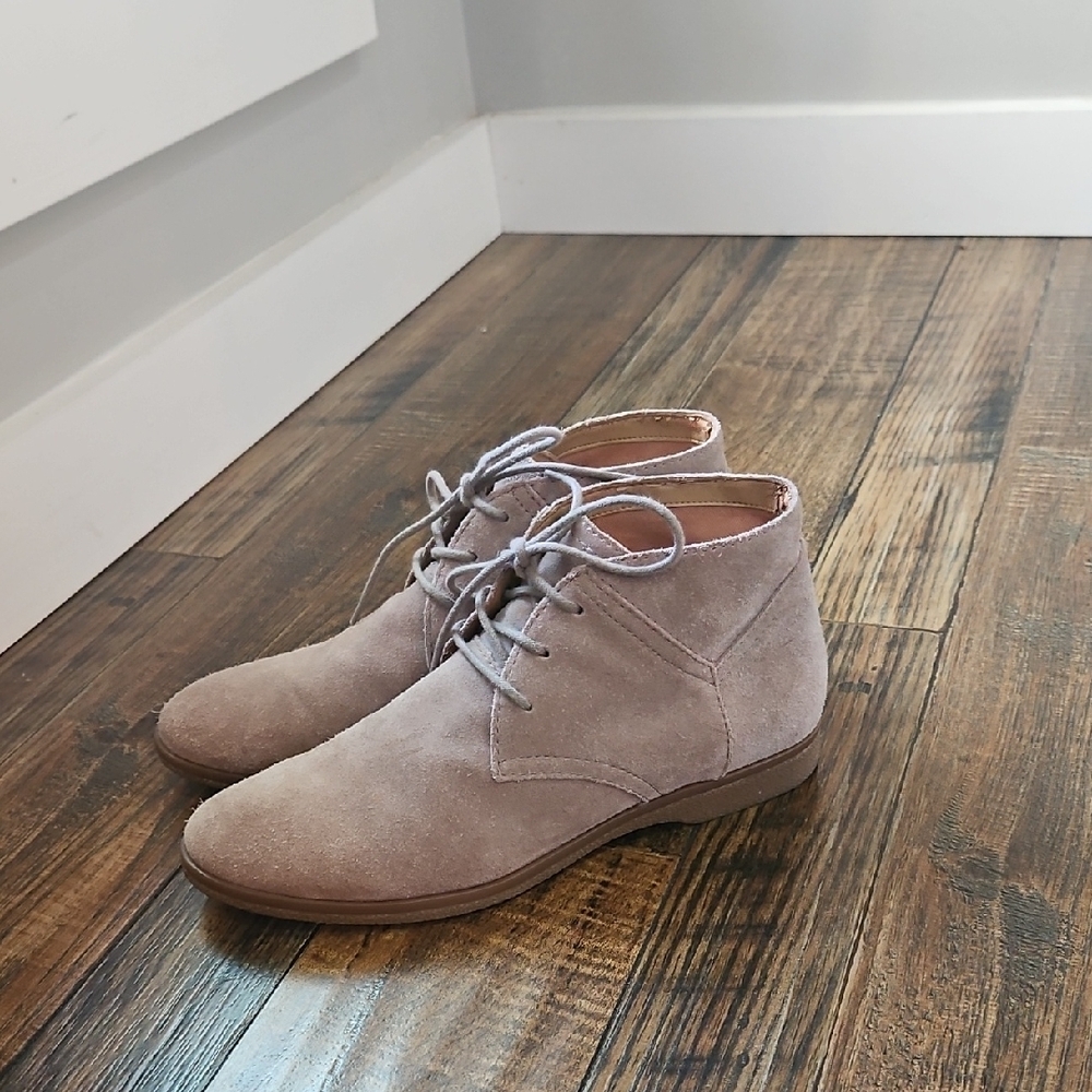 Franco Sarto Taupe Suede Ankle Boots - Picture 4 of 9